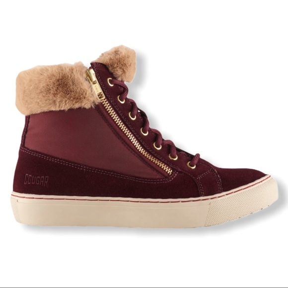 NIB Cougar Dublin Waterproof Suede Hi Top Sneaker Wine Sz 10 - Picture 2 of 11